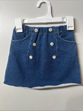 Blara Organic House Girls Denim Button Skirt Blue 2Y NWT Organic Cotton